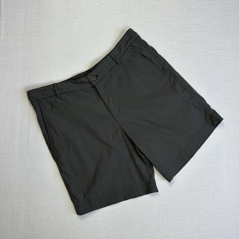 Outlier New Way Shorts Men 33 Gray Green 8" Inseam F. Cloth Stretch